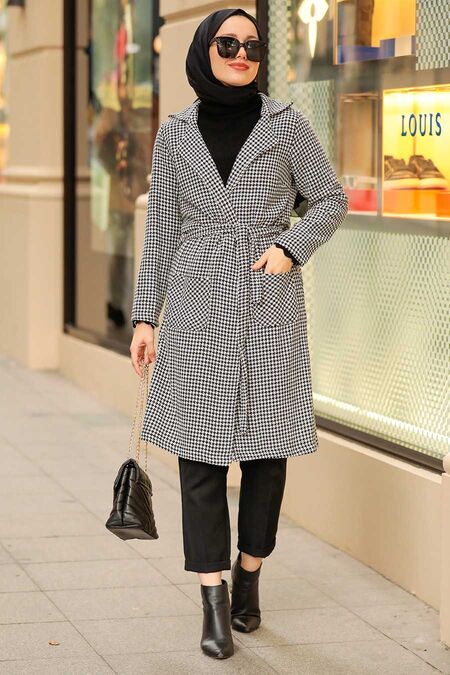 Ecru Hijab Coat 8045E - NEVA STYLE