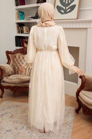 Ecru Hijab Dress 10295E - 2