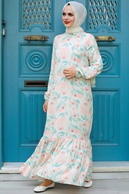 Ecru Hijab Dress 11840E - 1