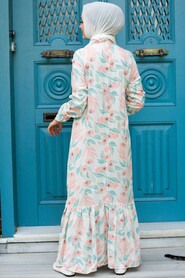 Ecru Hijab Dress 11840E - 4