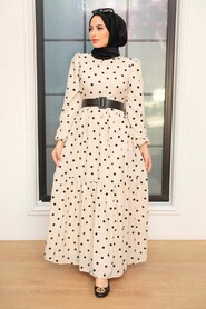 Ecru Hijab Dress 12250E - 1