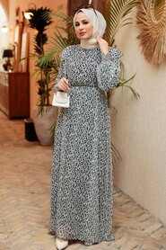 Ecru Hijab Dress 1604E - 1
