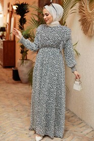 Ecru Hijab Dress 1604E - 2