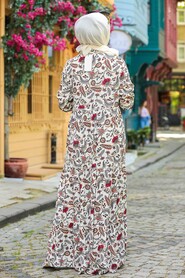 Ecru Hijab Dress 16272E - 4