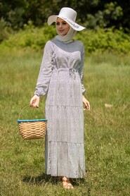Ecru Hijab Dress 1966E - 1