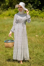 Ecru Hijab Dress 1966E - 2