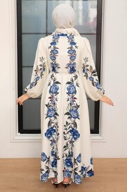 Ecru Hijab Dress 22131E - 3