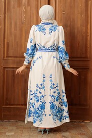 Ecru Hijab Dress 22133E - 2
