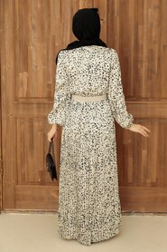 Ecru Hijab Dress 2283E - 2