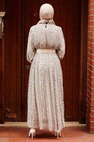 Ecru Hijab Dress 2340E - 2