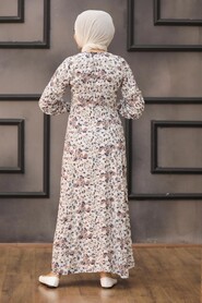 Ecru Hijab Dress 2769E - 2
