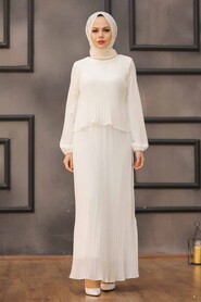 Ecru Hijab Dress 2860E - 1