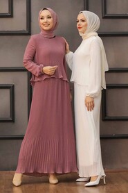 Ecru Hijab Dress 2860E - 2