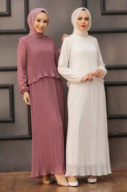 Ecru Hijab Dress 2860E - 3