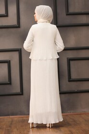 Ecru Hijab Dress 2860E - 5