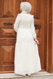 Ecru Hijab Dress 28622E - 4