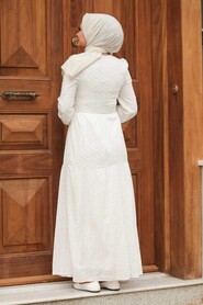 Ecru Hijab Dress 2862E - 2