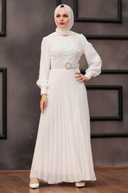 Ecru Hijab Dress 30060E - 2
