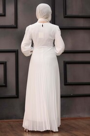 Ecru Hijab Dress 30060E - 3
