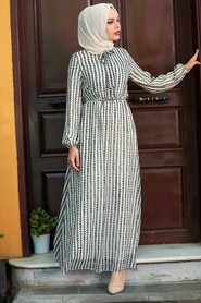 Ecru Hijab Dress 30501E - 1