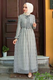 Ecru Hijab Dress 30501E - 2