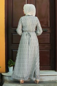 Ecru Hijab Dress 30501E - 3