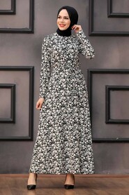 Ecru Hijab Dress 43014E - 1