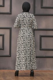 Ecru Hijab Dress 43014E - 2