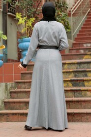 Ecru Hijab Dress 4333E - 2