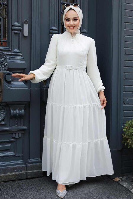 knee length dresses for ladies Sophia Lace Dress - Broken White main image 0