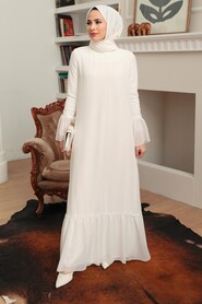 Ecru Hijab Dress 5729E - 2