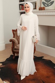 Ecru Hijab Dress 5729E - 1