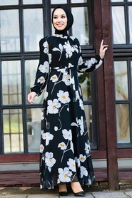 Ecru Hijab Dress 81392E - 1