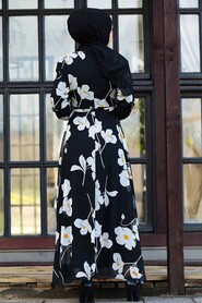 Ecru Hijab Dress 81392E - 2