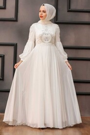  Elegant Ecru Muslim Fashion Evening Dress 2212E - 4