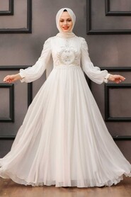 Elegant Ecru Muslim Fashion Evening Dress 2212E - 3