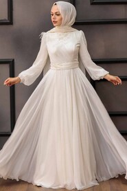  Luxorious Ecru Muslim Fashion Evening Dress 43170E - 3
