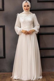  Luxorious Ecru Muslim Fashion Evening Dress 43170E - 2
