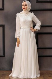  Luxorious Ecru Muslim Fashion Evening Dress 43170E - 4