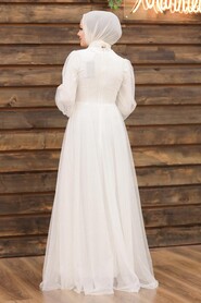  Plus Size Ecru Islamic Wedding Gown 5478E - 2