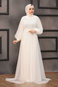  Stylish Ecru Islamic Prom Dress 55190E - 1