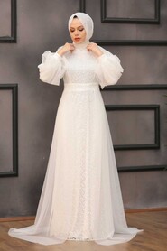  Stylish Ecru Islamic Prom Dress 55190E - 2