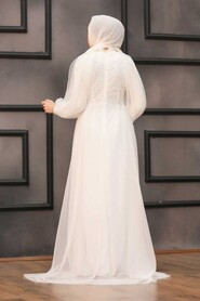  Stylish Ecru Islamic Prom Dress 55190E - 4