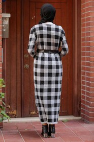 Ecru Hijab Knitwear Dress 3048E - 2