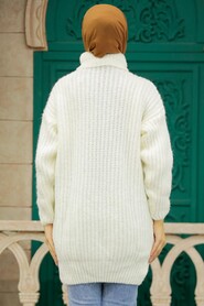 Ecru Hijab Knitwear Sweater 30051E - 2