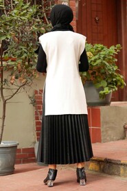 Ecru Hijab Knitwear Sweater 46500E - 3