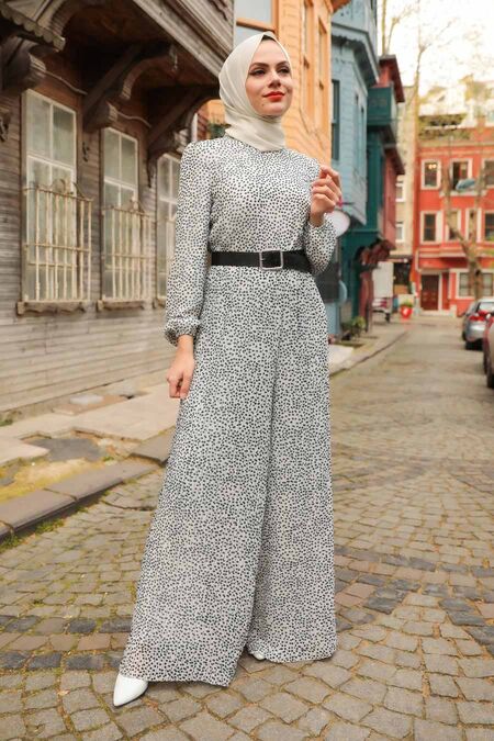 Ecru Hijab Overalls 2896E - NEVA STYLE