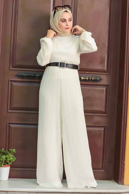 Ecru Hijab Overalls 2897E - NEVA STYLE