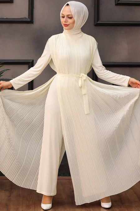 Ecru Hijab Overalls 30120E - NEVA STYLE