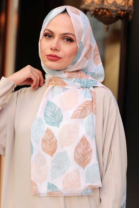 Ecru Hijab Shawl 7455E - NEVA STYLE